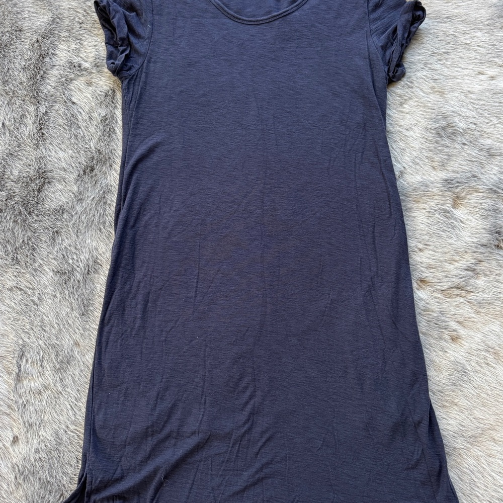 James Perse Deep Navy Crewneck T-Shirt Dress